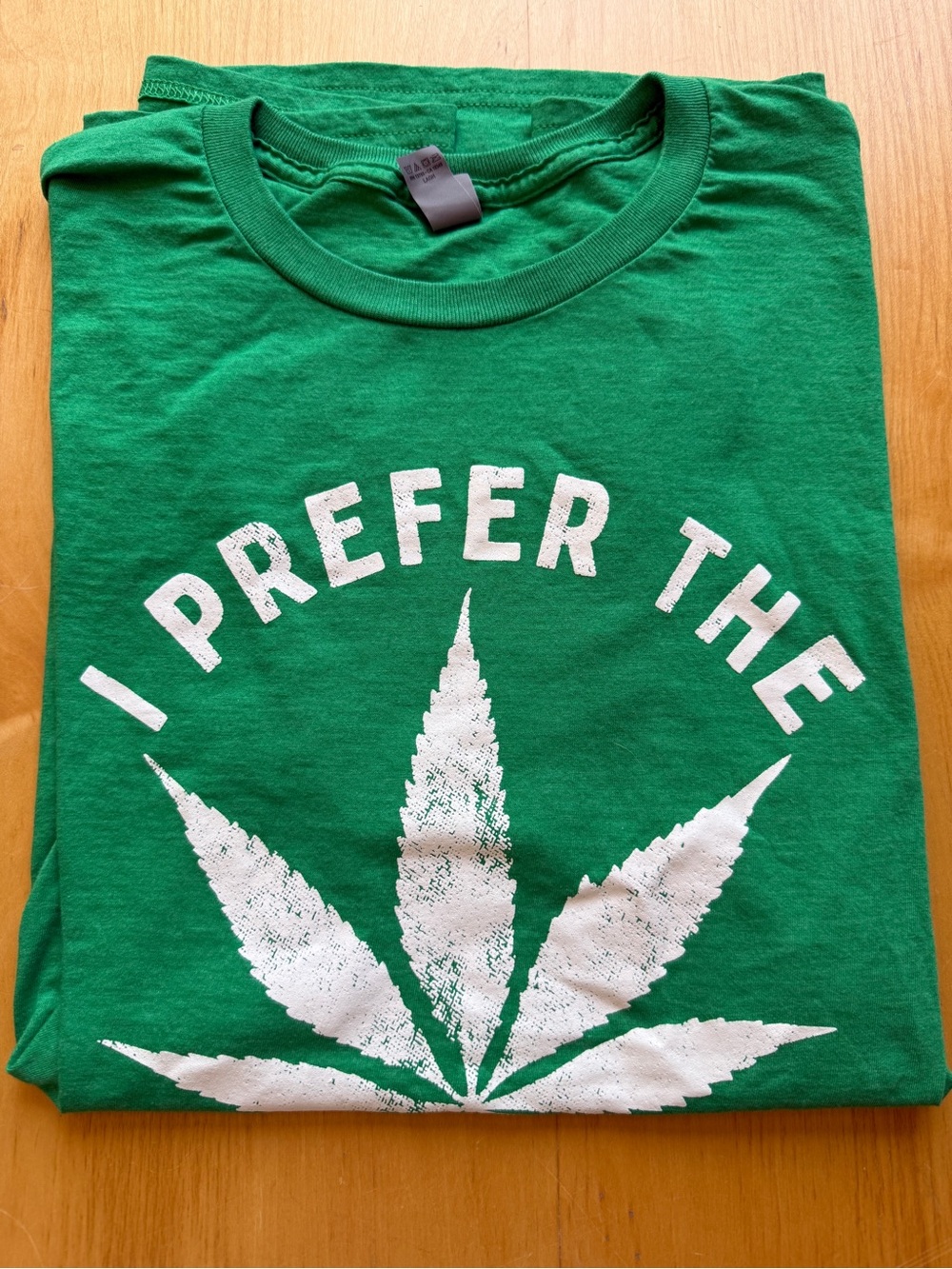 I Prefer The Leaf Clover T Shirt Large Green Graphic Weed Humor Tee